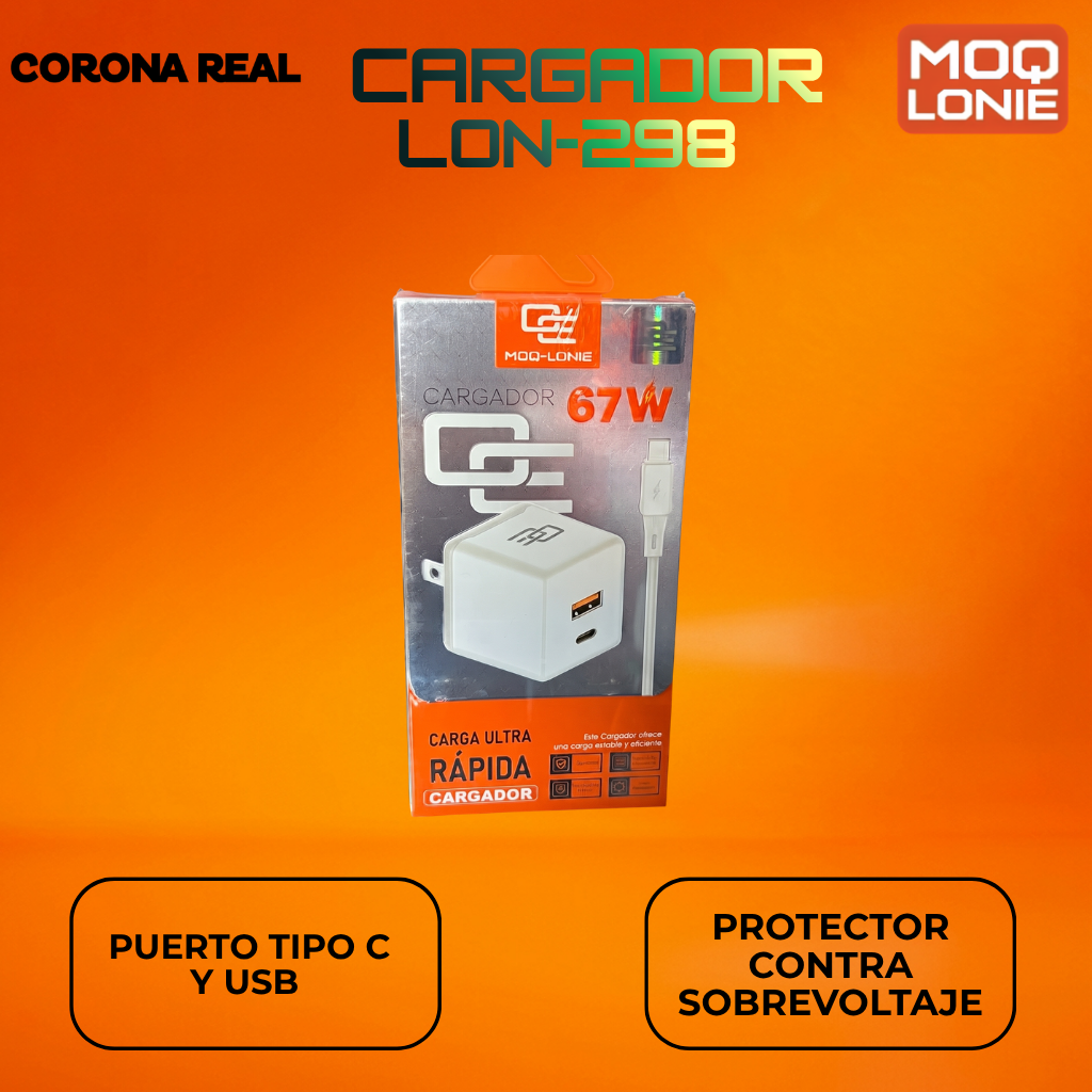 CARGADOR MOQ LONIE 67W Ref: LON-298