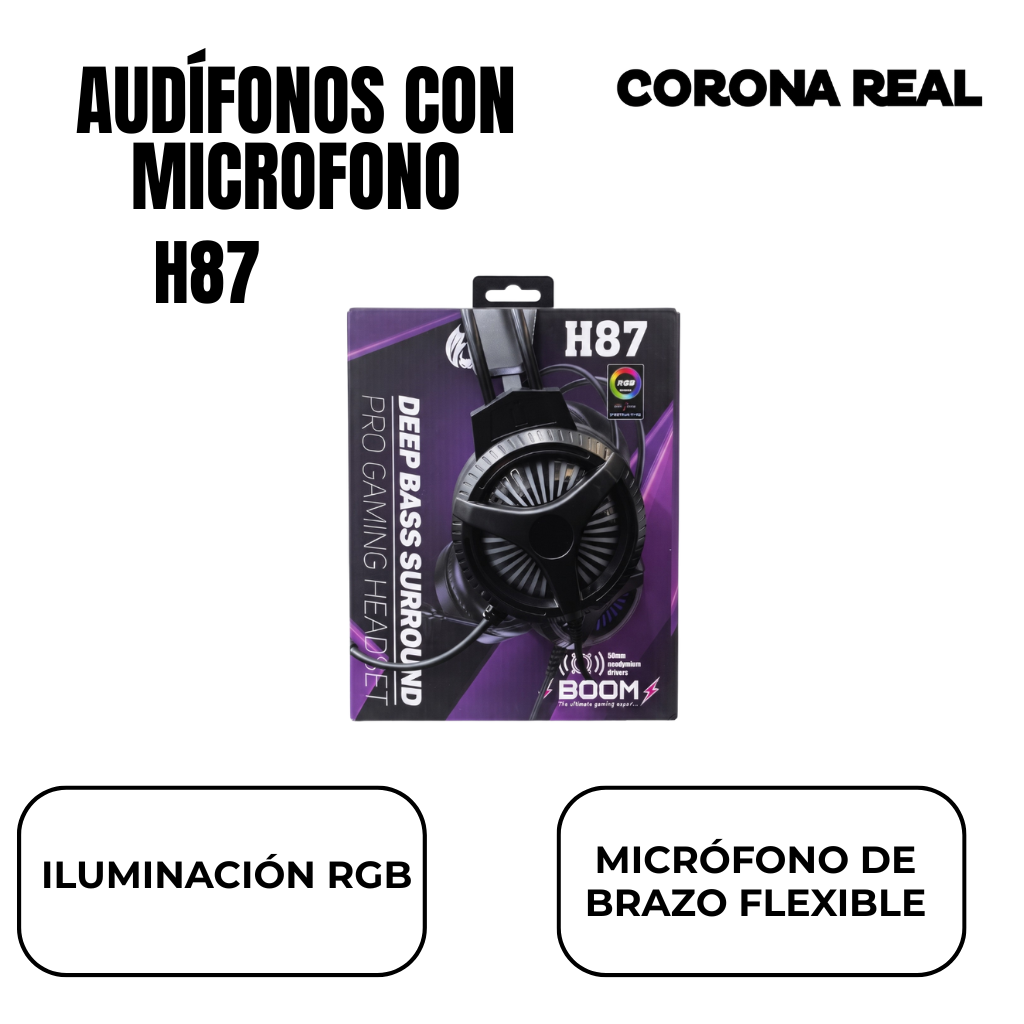 AUDÍFONOS GAMER CON MICRÓFONO Ref: H87