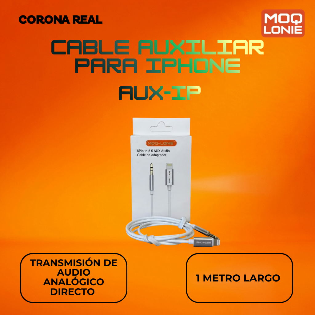 CABLE AUXILIAR PARA IPHONE MOQ LONIE Ref: AUX-IP