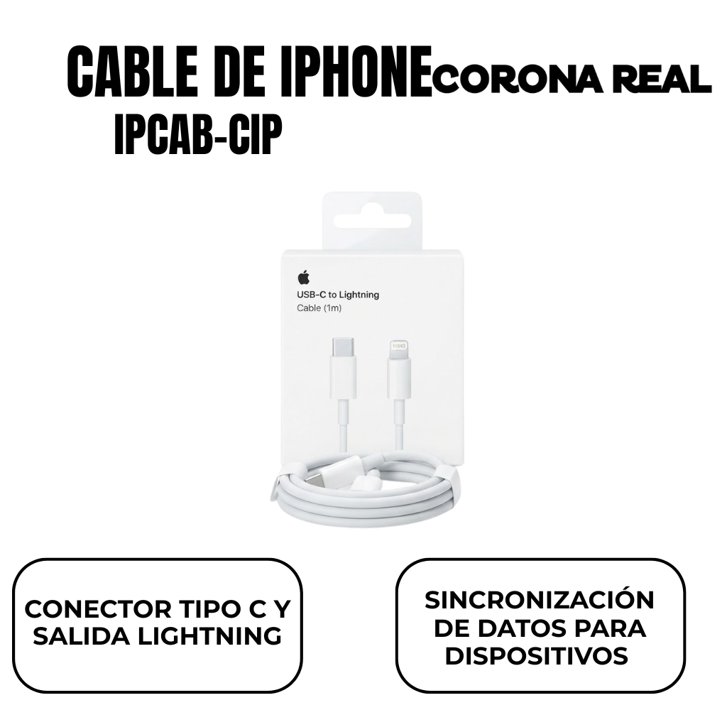CABLE APPLE TIPO-C & LIGHTNING Ref: IPCAB-CIP