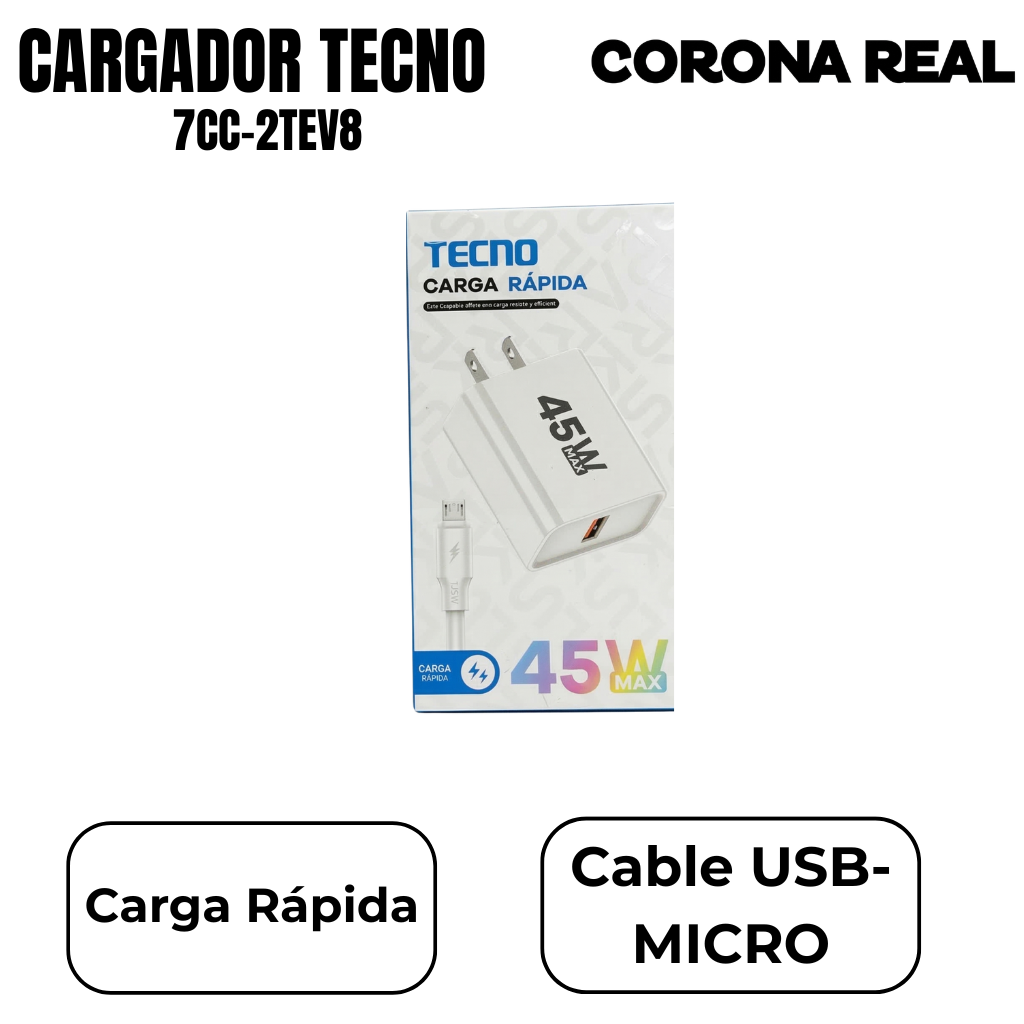 CARGADOR TECNO MICRO Ref: 7CC-2TEV8