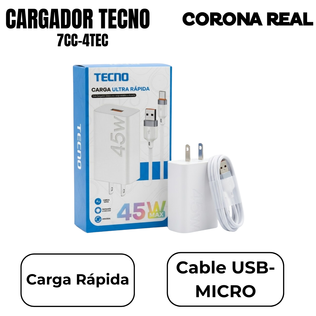 CARGADOR TECNO TIPO C Ref: 7CC-4TEC