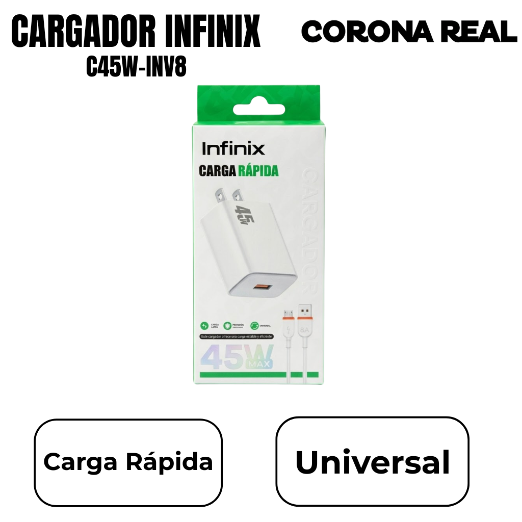 CARGADOR INFINIX MICRO Ref: C45W-INV8