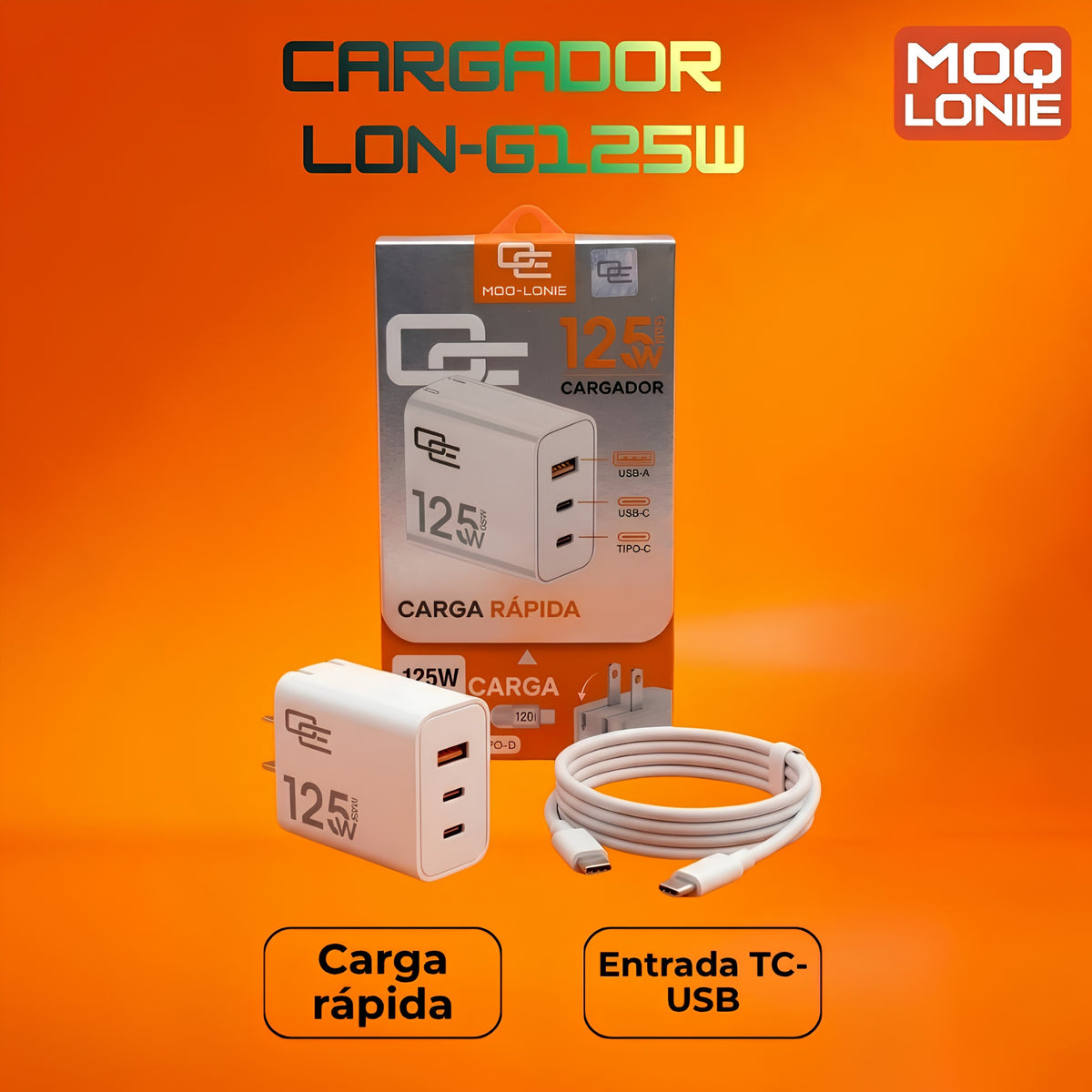 CARGADOR MOQ LONIE Ref: LON-G125W