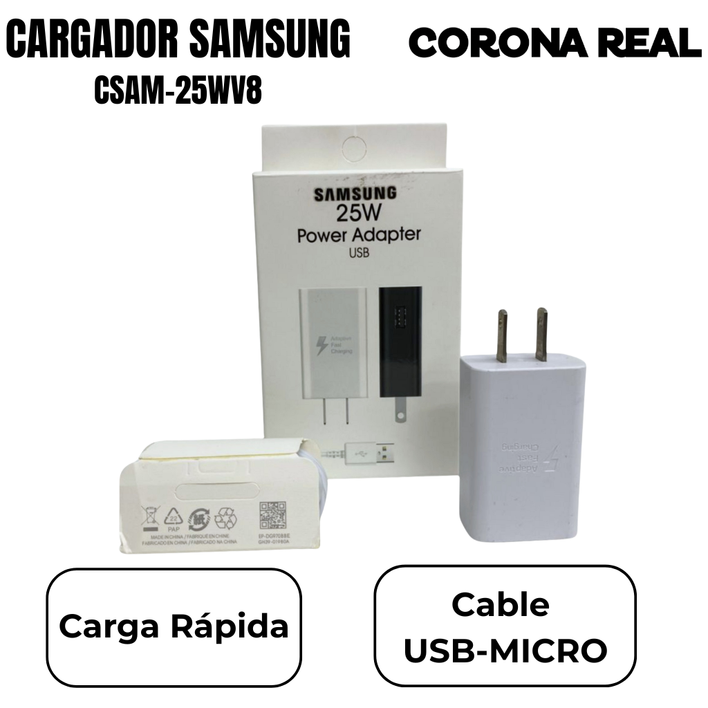 CARGADOR SAMSUNG USB-MICRO Ref: CSAM-25WV8