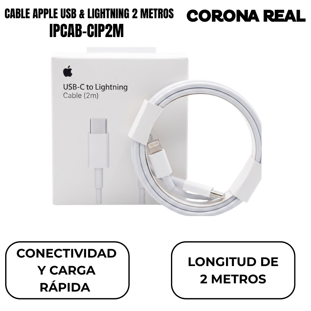 CABLE APPLE USB & LIGHTNING 2 METROS Ref: IPCAB-CIP2M