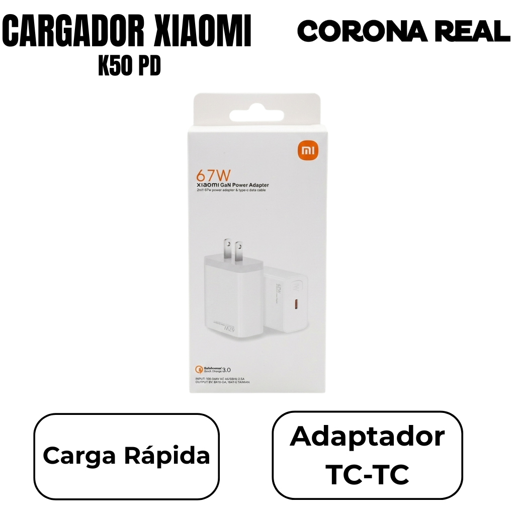 CARGADOR XIAOMI TC-TC Ref: K50 PD