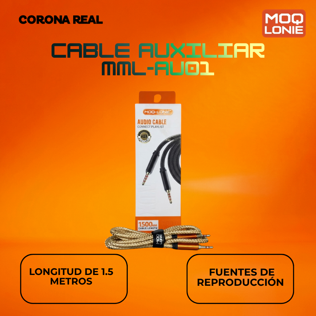 CABLE AUXILIAR DE AUDIO MOQ LONIE Ref: MML-AU01