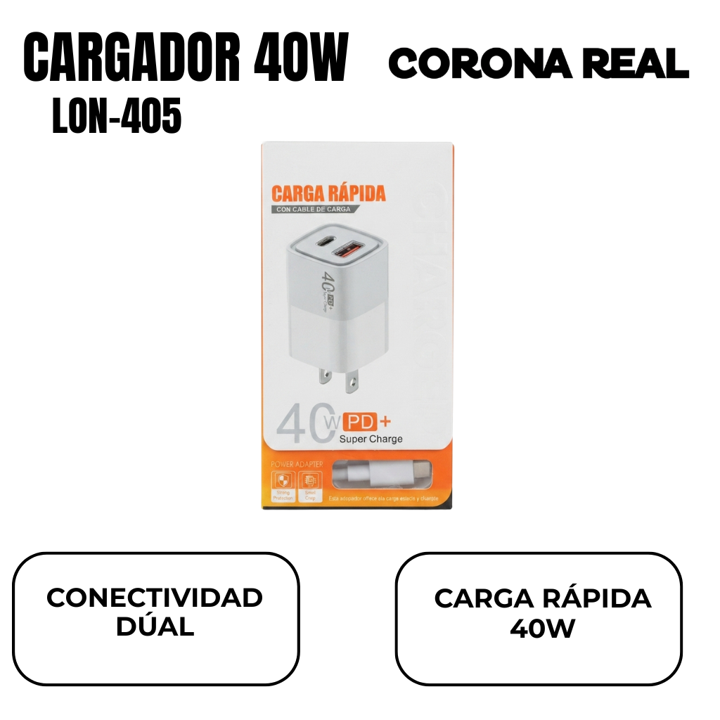 CARGADOR DE 40W Ref: LON-405