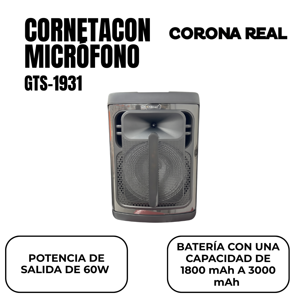 CORNETA CON MICRÓFONO 15¨ Ref:GTS-1931