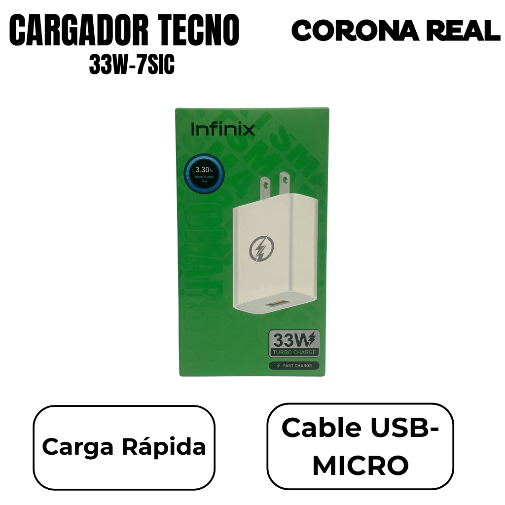 CARGADOR INFINIX TIPO C Ref: 33W-7SIC