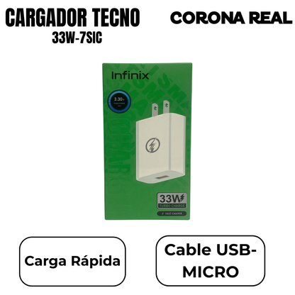 CARGADOR INFINIX TIPO C Ref: 33W-7SIC