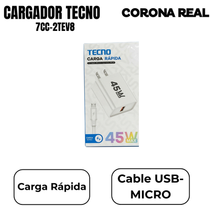 CARGADOR TECNO MICRO Ref: 7CC-2TEV8