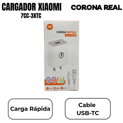 CARGADOR XIAOMI USB-TC Ref: 7CC-3XTC