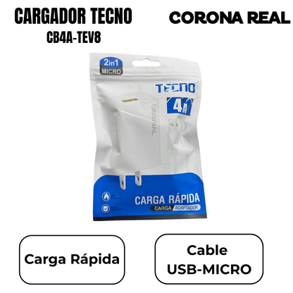 CARGADOR TECNO USB-MICRO Ref: CB4A-TEV8