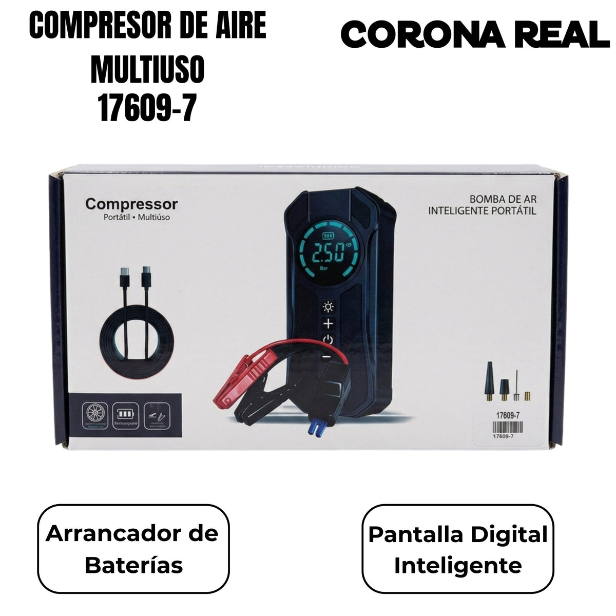 COMPRESOR PORTÁTIL MULTIUSO Ref: 17609-7