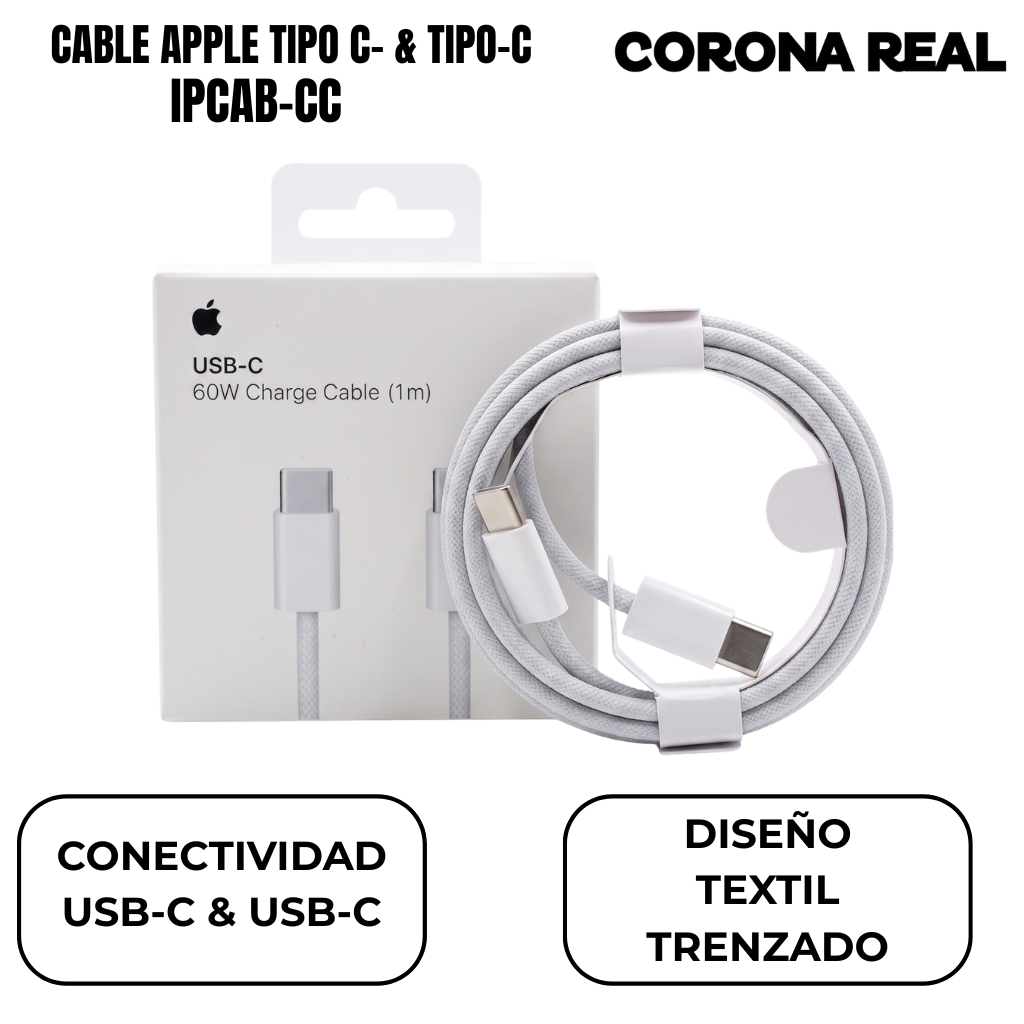 CABLE APPLE TIPO C- & TIPO-C Ref: IPCAB-CC