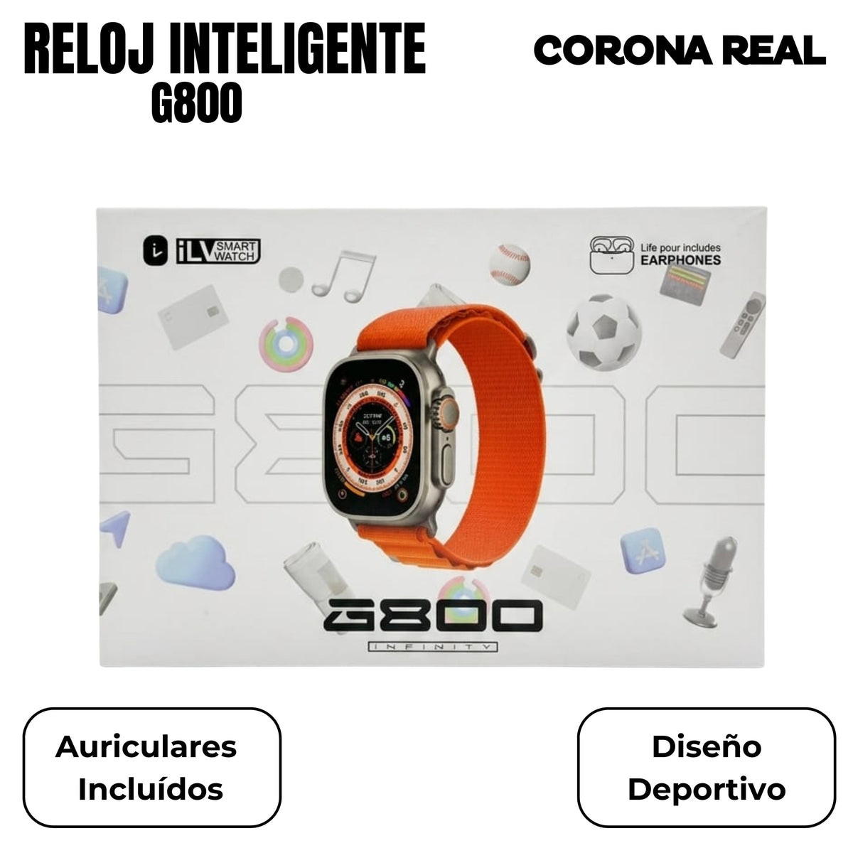 RELOJ INTELIGENTE Ref: G800
