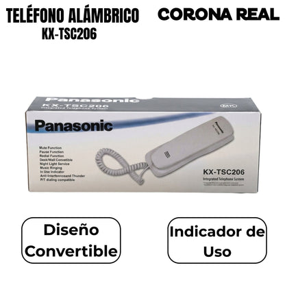 TELÉFONO ALÁMBRICO Ref: KX-TSC206